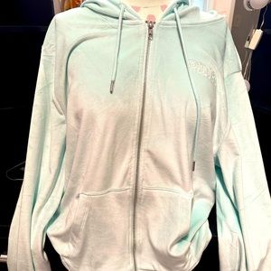 Velour zip up mint colored
